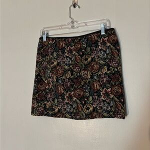Umgee Floral Tapestry Mini Skirt Vintage Style Cottagecore Size Medium